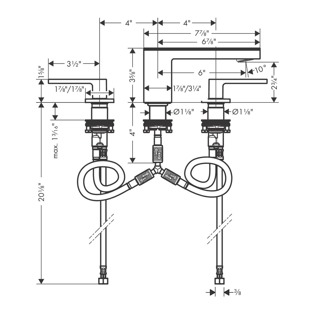 Hansgrohe 47050671 Widespread Faucet 70 1.2 Gpm