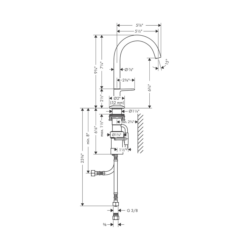 Hansgrohe 48020001 Single Hole Faucet Select 170 1.2 Gpm