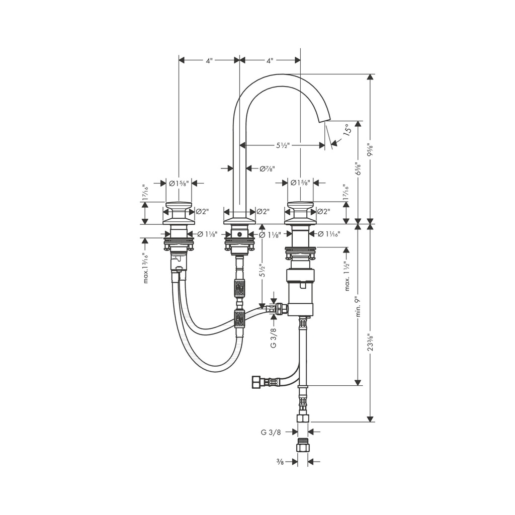 Hansgrohe 48070671 Widespread Faucet Select 170 1.2 Gpm
