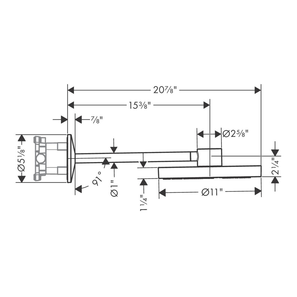 Hansgrohe 48482341 Showerhead 280 2-Jet With Showerarm Trim 1.75 Gpm
