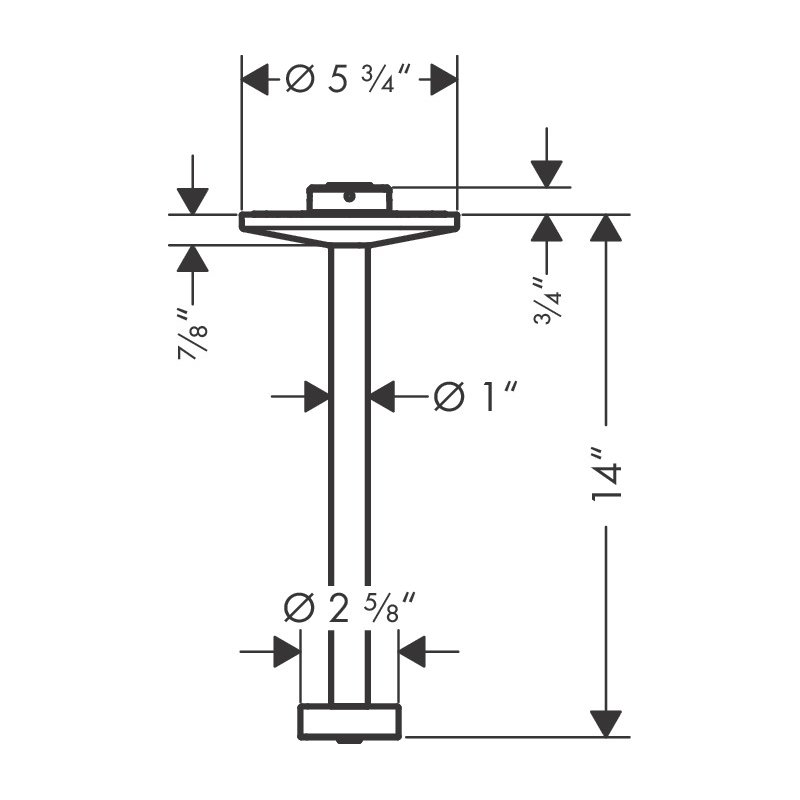Hansgrohe 48485251 Ceiling Extension Pipe For Showerhead 280 2-Jet