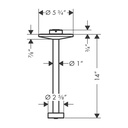 Hansgrohe 48485671 Ceiling Extension Pipe For Showerhead 280 2-Jet