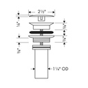 Hansgrohe 50001141 Non-Closing Sink Drain without Overflow Brushed Bronze