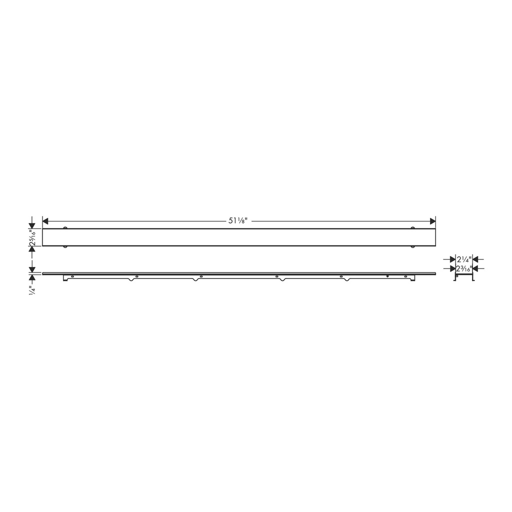 Hansgrohe 56034001 Raindrain Rock Trim Flex 47 1/4" Cut To Size And Tileable