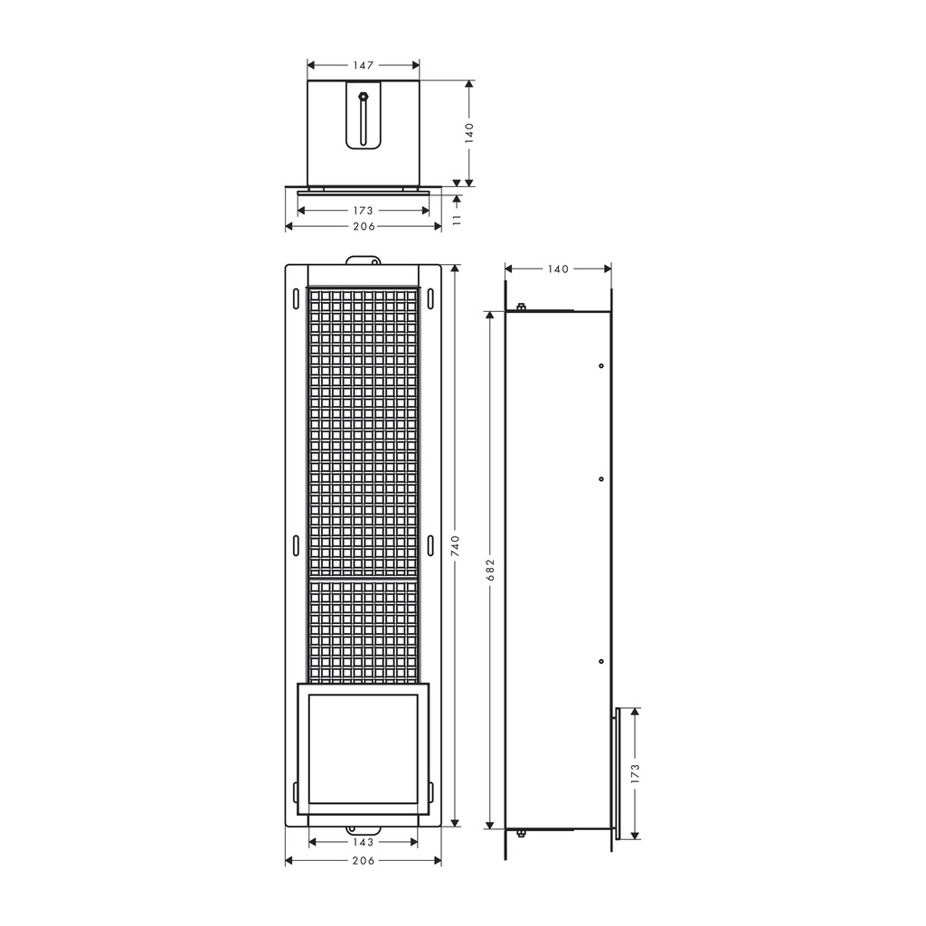 Hansgrohe 56058670 Recessed Toilet Paper Holder With Storage & Tileable Door
