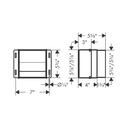 Hansgrohe 56065700 Xtrastoris Original Recessed Toilet Paper Holder 6"X 6"X 5.5