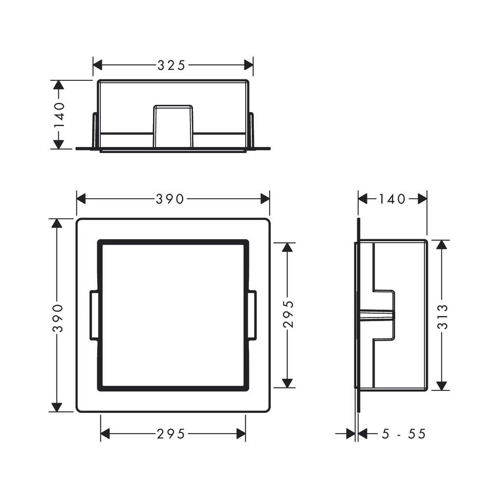 Hansgrohe 56079800 Wall Niche Frameless 12"X 12"X 5.5"