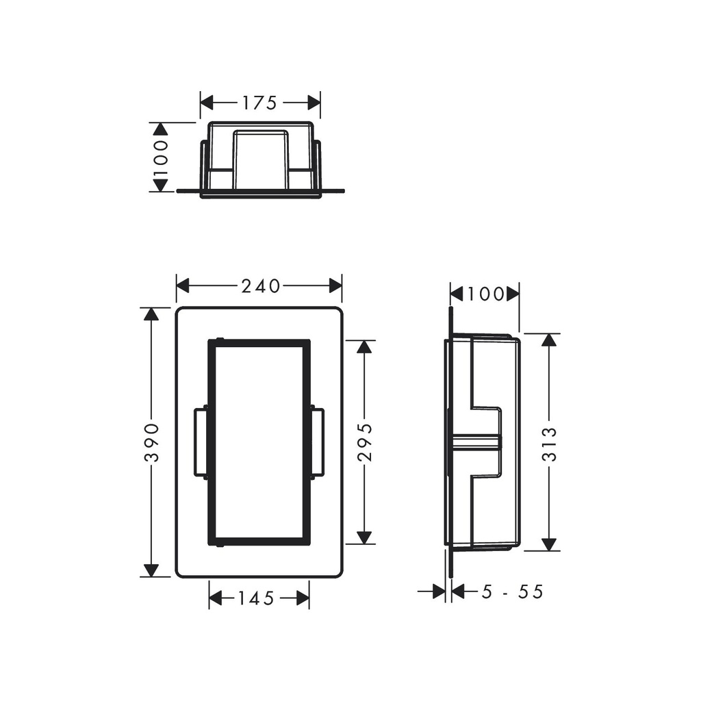 Hansgrohe 56082700 Xtrastoris Rock Wall Niche With Tileable Door 12"X 6"X 4"