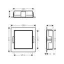 Hansgrohe 56085800 Xtrastoris Rock Wall Niche With Tileable Door 12"X 12"X 4"