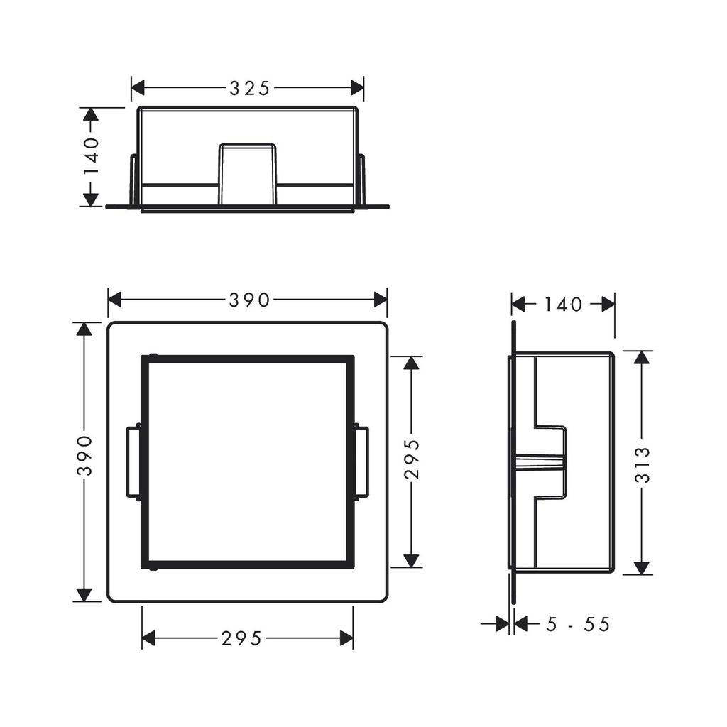 Hansgrohe 56091800 Wall Niche With Tileable Door 12"X 12"X 5.5"