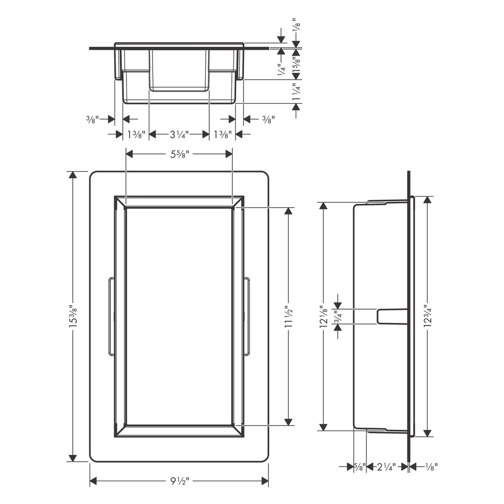 Hansgrohe 56092670 Wall Niche With Frame 12X 6"X 5.5"