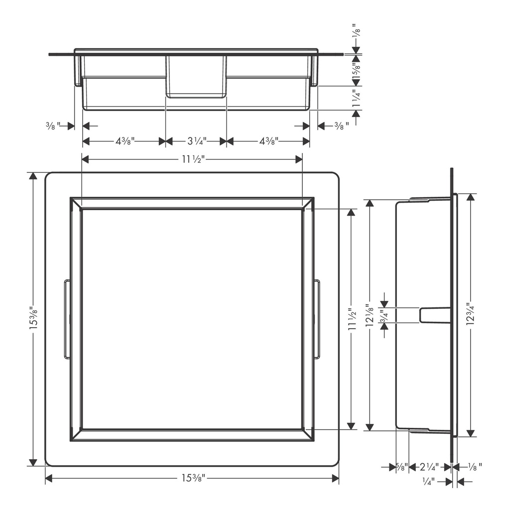 Hansgrohe 56093380 Wall Niche With Frame 12"X 12"X 5.5"