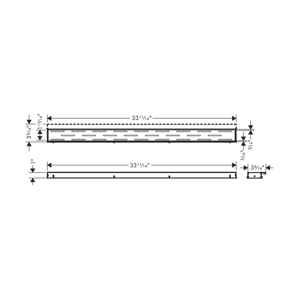 Hansgrohe 56122801 Raindrain Match Trim Classic 35 1/4" With Height Adjustable