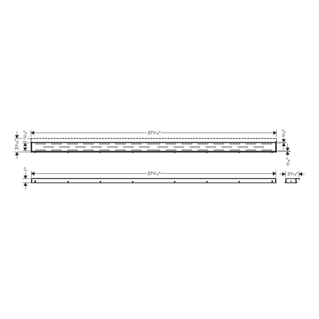Hansgrohe 56129801 Raindrain Match Trim Classic 59 1/8" With Height Adjustable