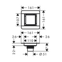 Hansgrohe 56130801 Raindrain Brilliance Point Drain Set 4"X 4" Trim Tileable Re