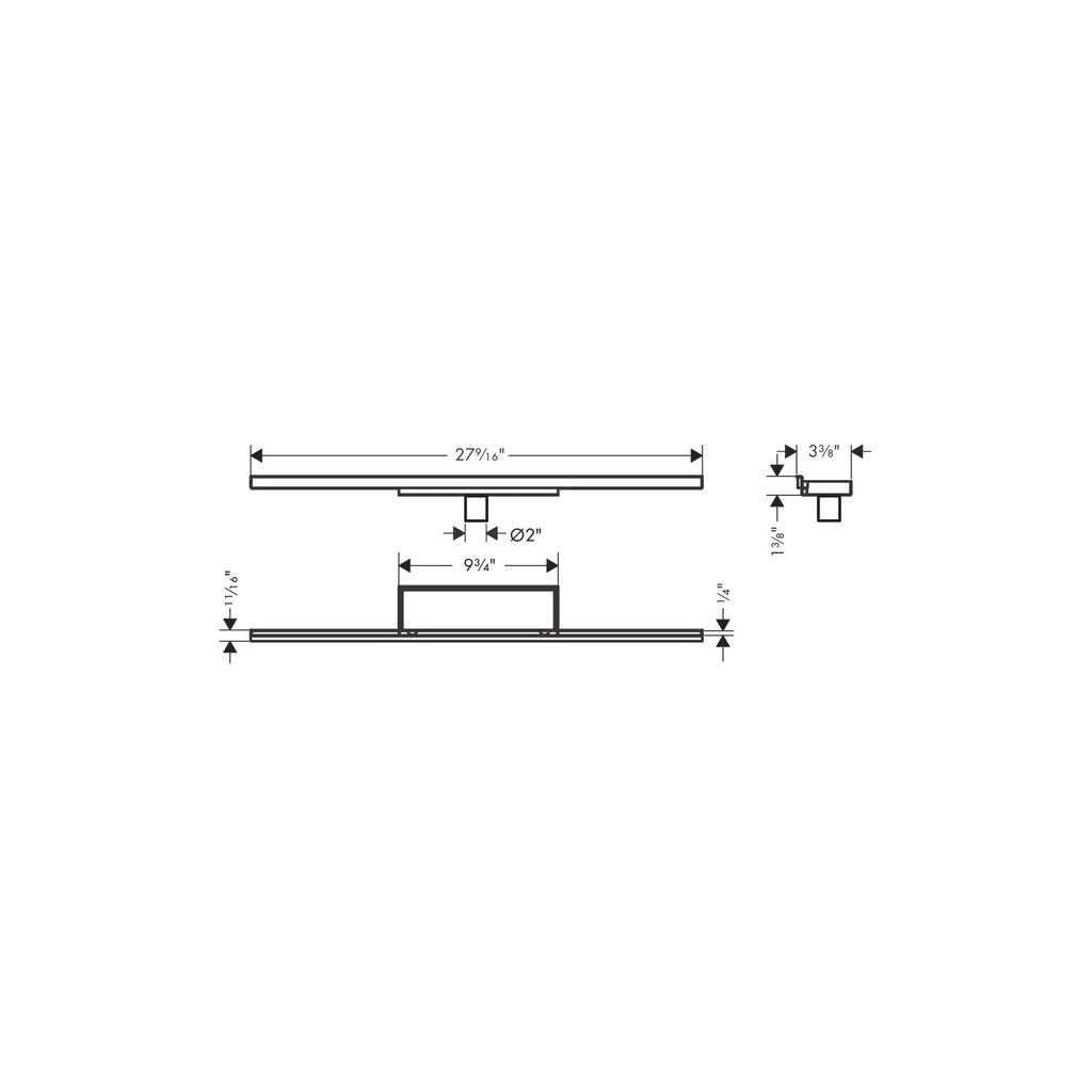 Hansgrohe 56219001 Complete Set 2" 27 5/8" Trim And Installation Set