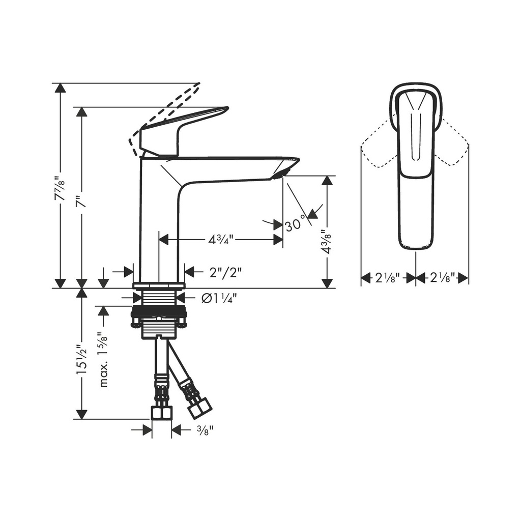 Hansgrohe 71253821 Logis Single-Hole Faucet 110 1.2 Gpm - Brushed Nickel