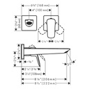 Hansgrohe 71256821 Wall-Mounted Single-Handle Faucet Trim 1.2 Gpm