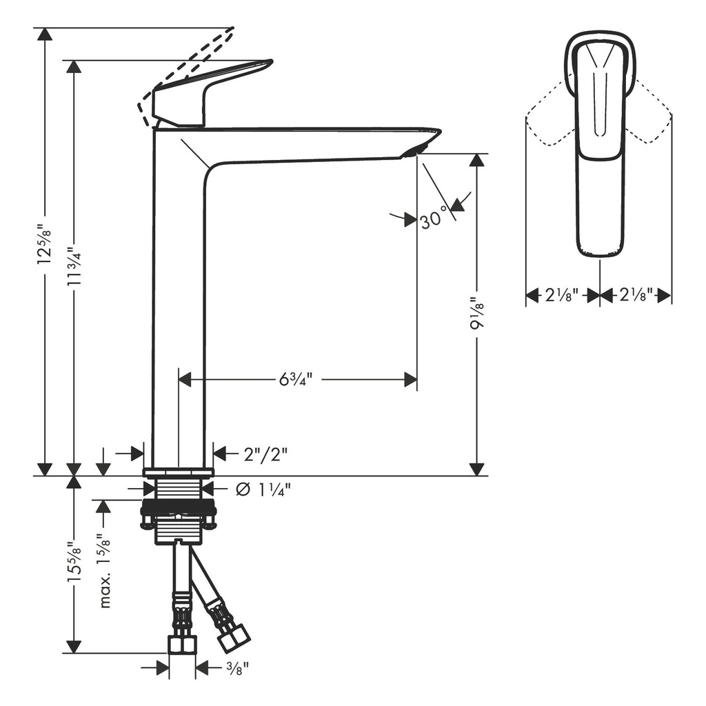 Hansgrohe 71258671 Single-Hole Faucet 240 1.2 Gpm