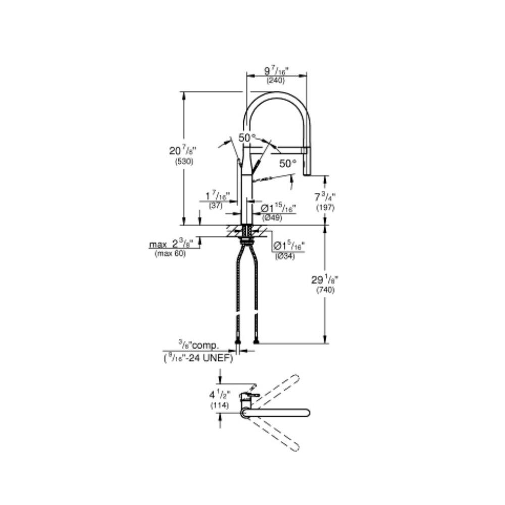 Grohe 30295GN0 Essence Professional Single Handle Kitchen Faucet Brushed Cool Sunrise 3