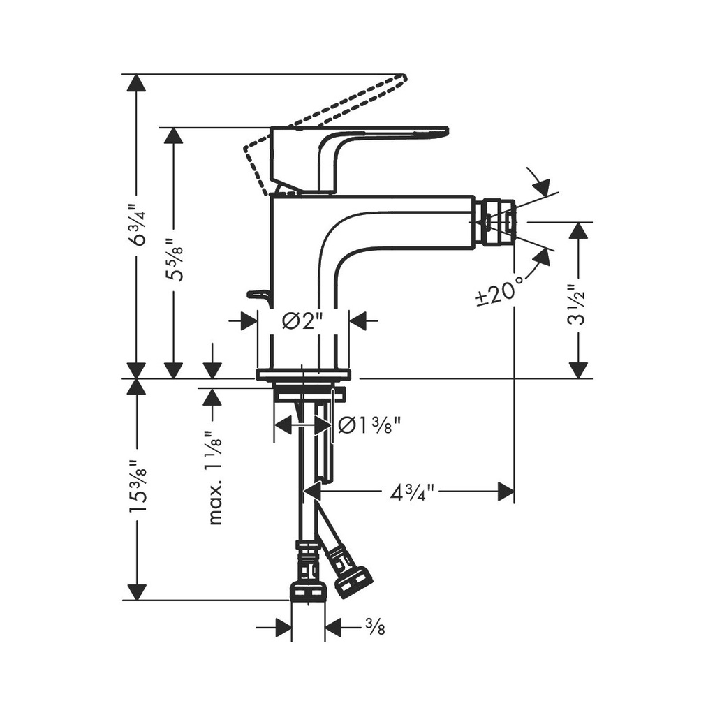Hansgrohe 72210821 Rebris S Single-Hole Bidet Faucet
