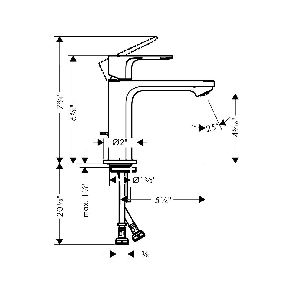 Hansgrohe 72517821 Rebris S Single-Hole Faucet 110 With Pop-Up Drain 1.2 Gpm Brushed Nickel