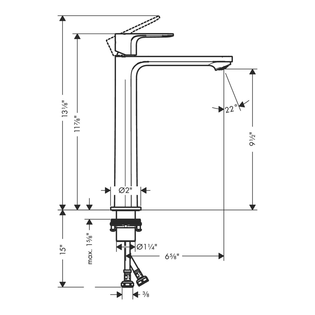 Hansgrohe 72564001 Rebris E Single-Hole Faucet 240 1.2 Gpm
