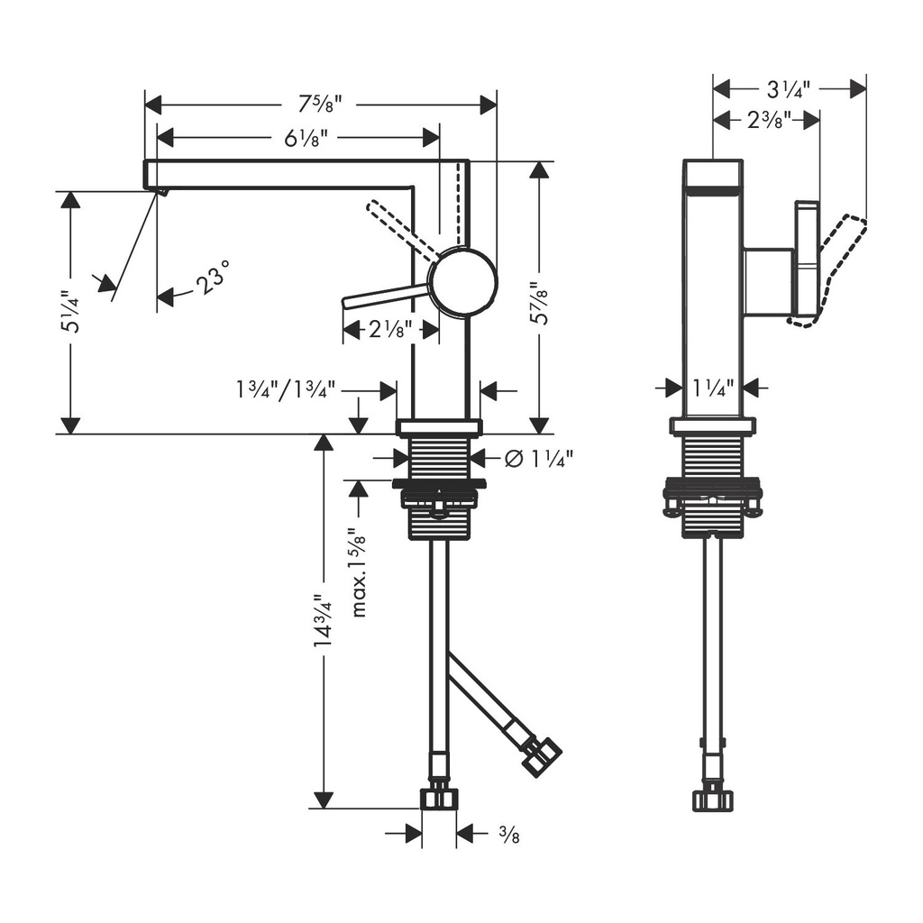 Hansgrohe 73021821 Single-Hole Fine 110 1.2 Gpm