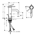 Hansgrohe 73302821 Single-Hole Faucet 80 With Pop-Up Drain 1.2 Gpm