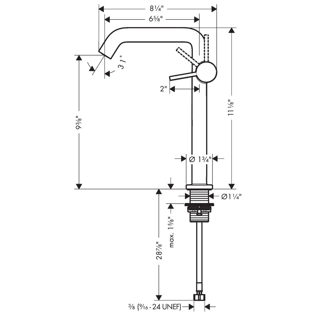 Hansgrohe 73372671 Single-Hole Fine 240 1.2 Gpm