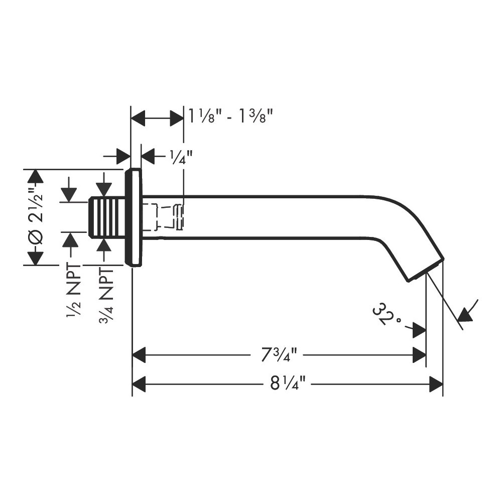 Hansgrohe 73411821 Tub Spout