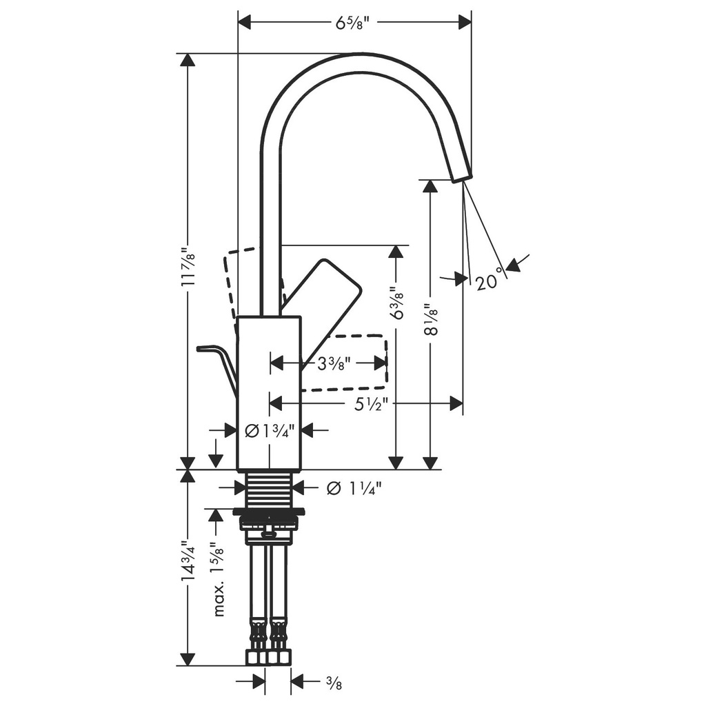 Hansgrohe 75030671 Vivenis Single-Hole Faucet 210 With Pop-Up Drain