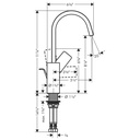 Hansgrohe 75030821 Vivenis Single-Hole Faucet 210 With Pop-Up Drain