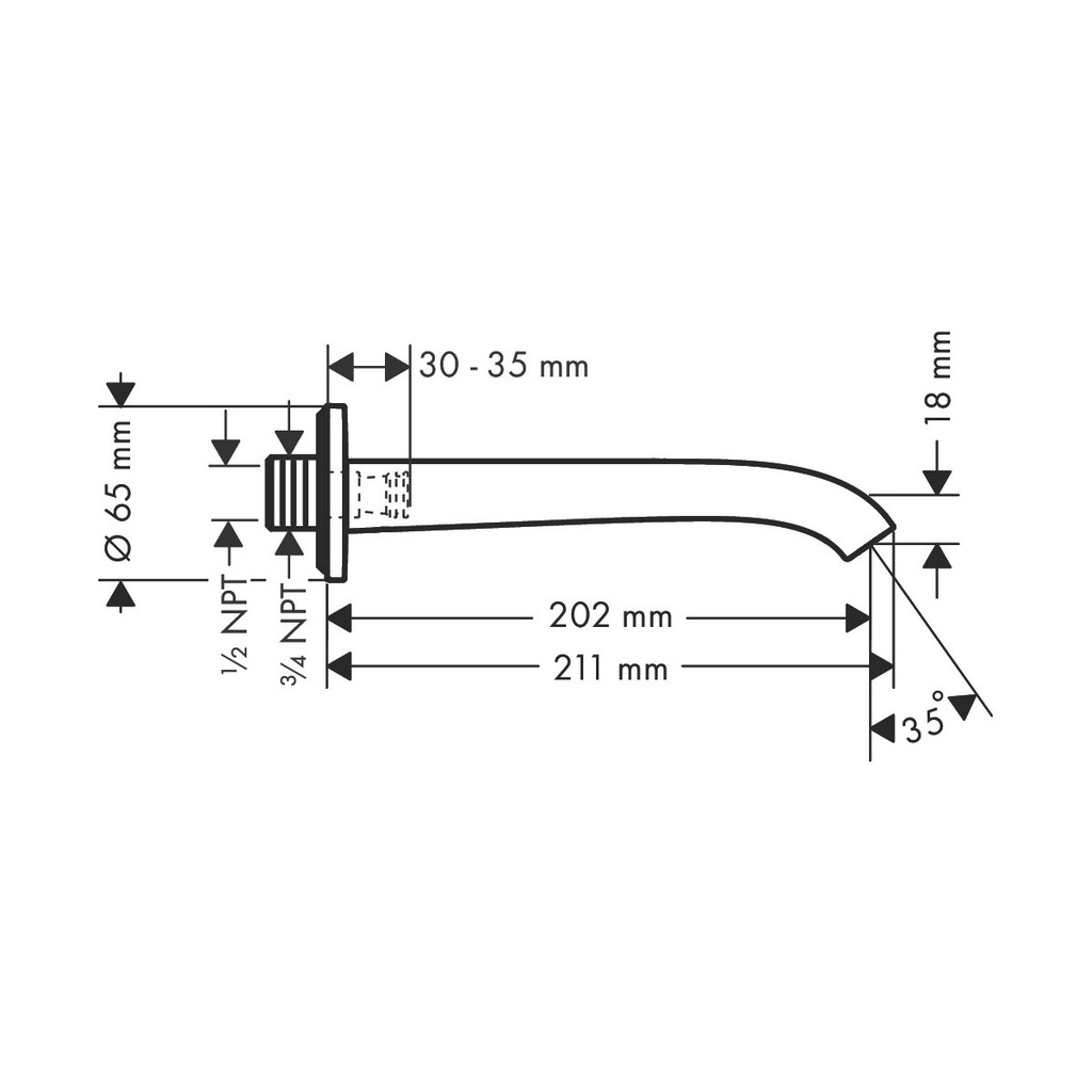 Hansgrohe 75410821 Vivenis Tub Spout
