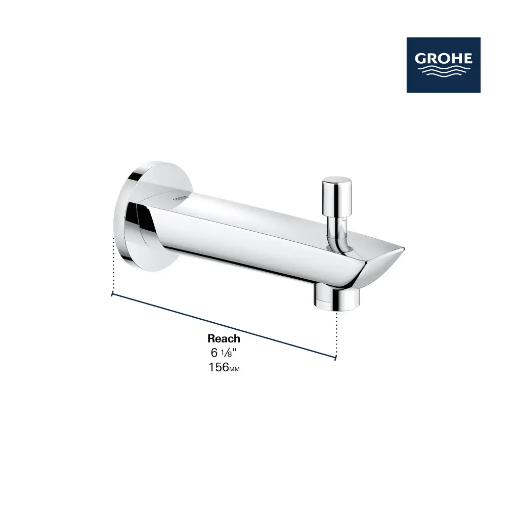 Grohe 13356003 Eurosmart Wall Spout Exp +Diverter Us Grohe Chrome
