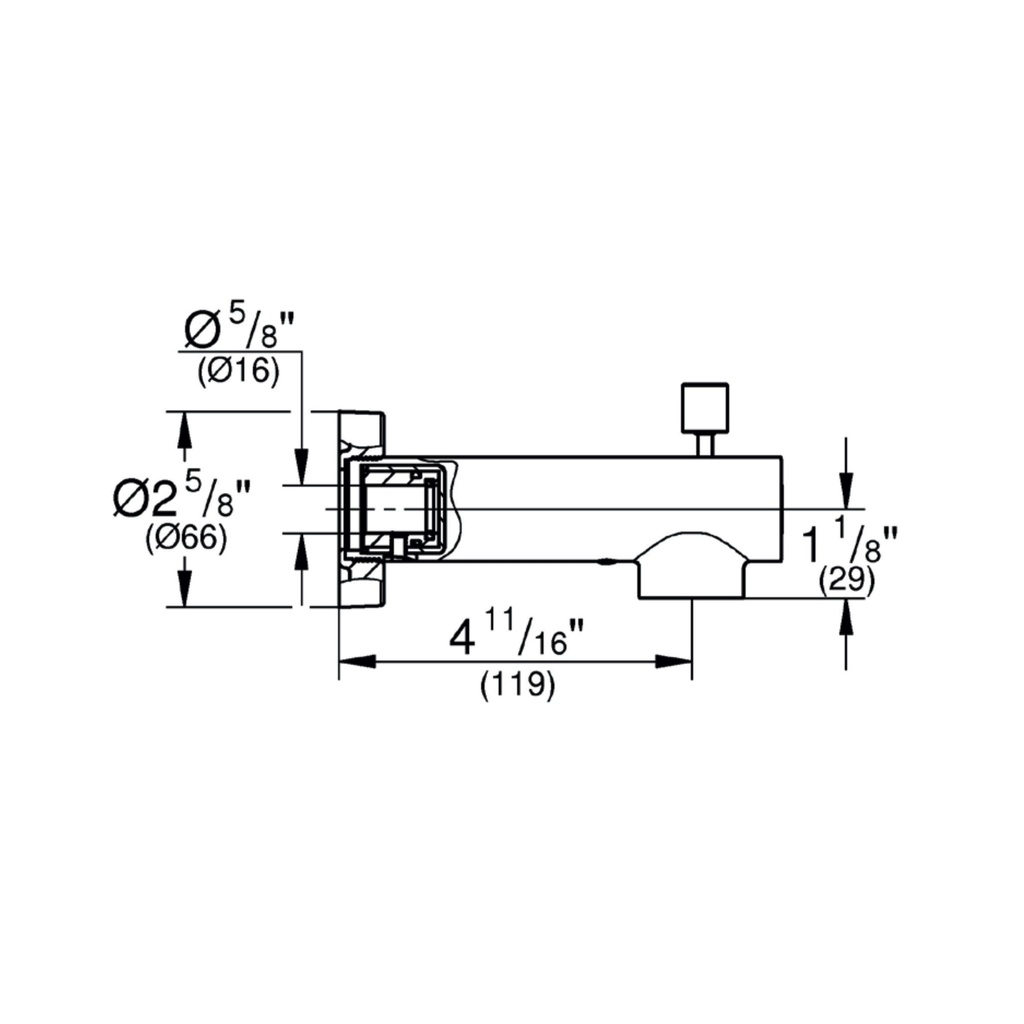 Grohe 133662431 Concetto Diverter Tub Spout Matte Black