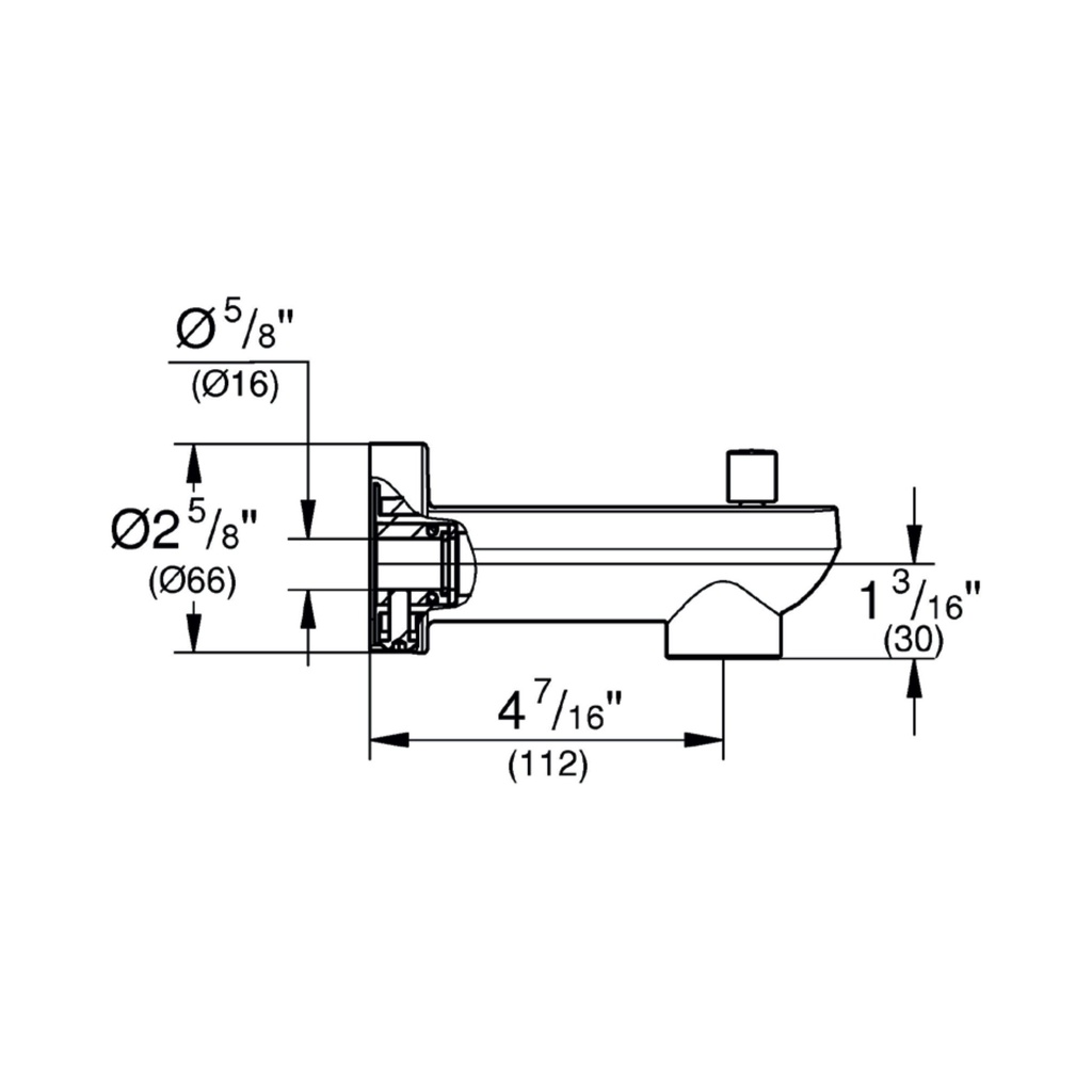 Grohe 133822431 Diverter Tub Spout Matte Black