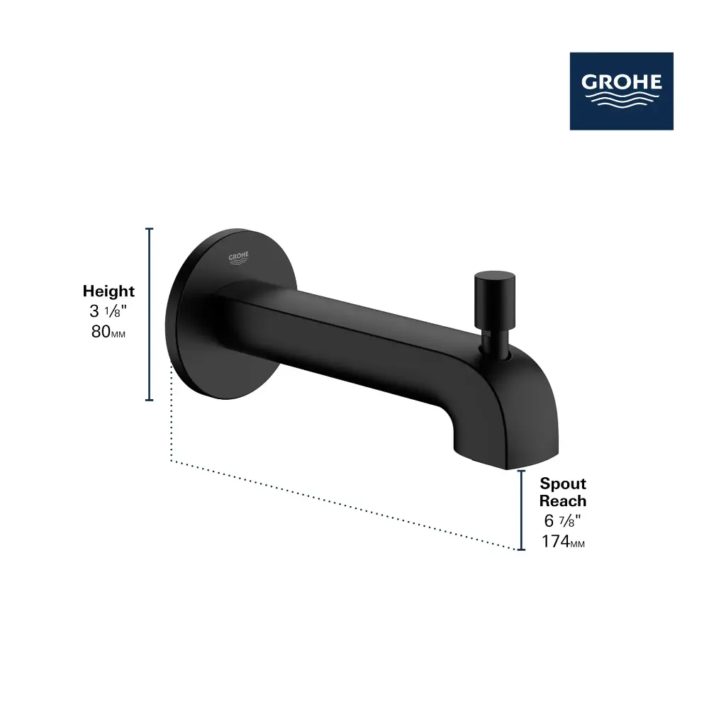 Grohe 133992430 Diverter Tub Spout Matte Black