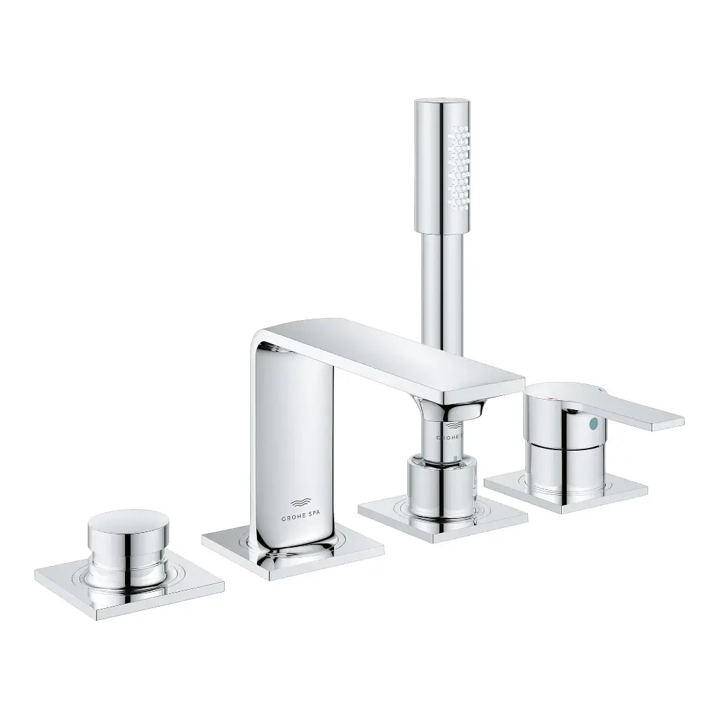 Grohe 19316001 4-Hole Single Handle Deck Mount Roman Tub Faucet With 1.75 Gpm Hand Shower Chrome
