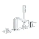 Grohe 19316001 4-Hole Single Handle Deck Mount Roman Tub Faucet With 1.75 Gpm Hand Shower Chrome