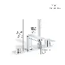 Grohe 19316En1 4-Hole Single Handle Deck Mount Roman Tub Faucet With 1.75 Gpm Hand Shower Brushed Nickel