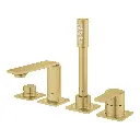 Grohe 19316Gn1 4-Hole Single Handle Deck Mount Roman Tub Faucet With 1.75 Gpm Hand Shower Brushed Cool Sunrise