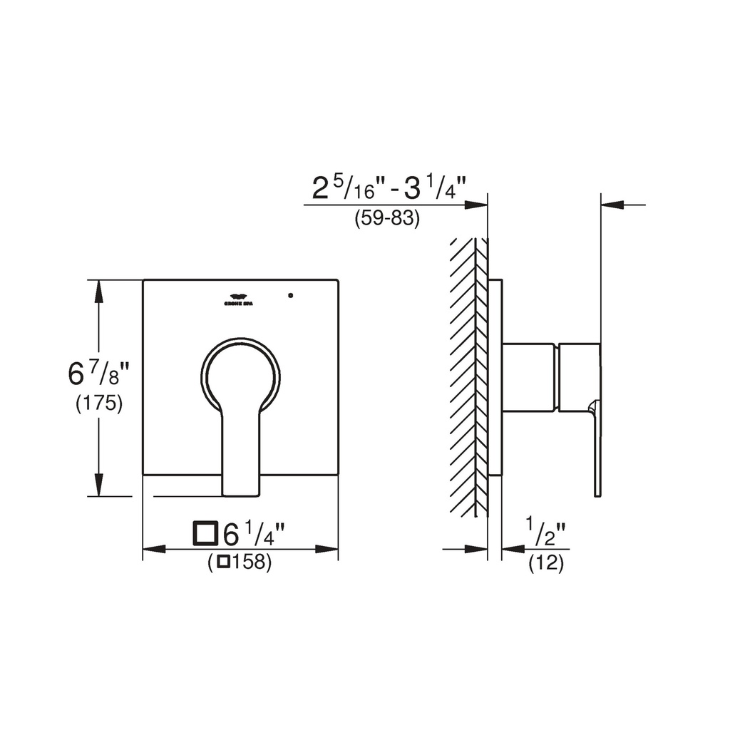Grohe 19375001 Pressure Balance Valve Trim With Cartridge Chrome