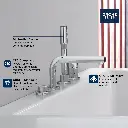 Grohe 19576Gn2 4-Hole Single Handle Deck Mount Roman Tub Faucet With 6.6 L/Min (1.75 Gpm) Hand Shower Brushed Cool Sunrise
