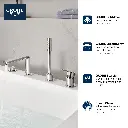 Grohe 19577A01 4-Hole Single-Handle Deck Mount Roman Tub Faucet With 6.6 L/Min (1.75 Gpm) Hand Shower Hard Graphite