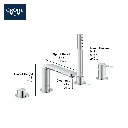 Grohe 19577A01 4-Hole Single-Handle Deck Mount Roman Tub Faucet With 6.6 L/Min (1.75 Gpm) Hand Shower Hard Graphite
