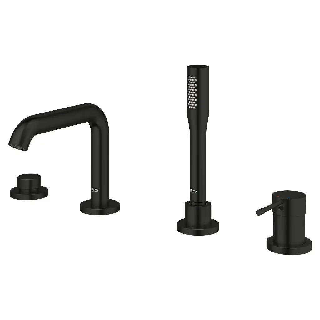 Grohe 195782431 Essence Four-Hole Roman Tub Filler With Hand Shower Matte Black