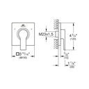 Grohe 19591Gn1 3-Way Diverter Valve Trim Brushed Cool Sunrise