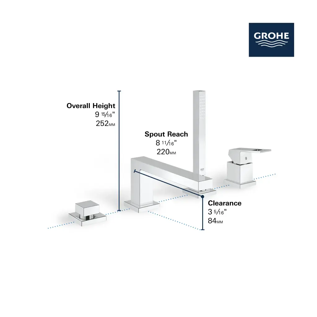 Grohe 19897A01 Roman Tub Filler With Personal Hand Shower Hard Graphite