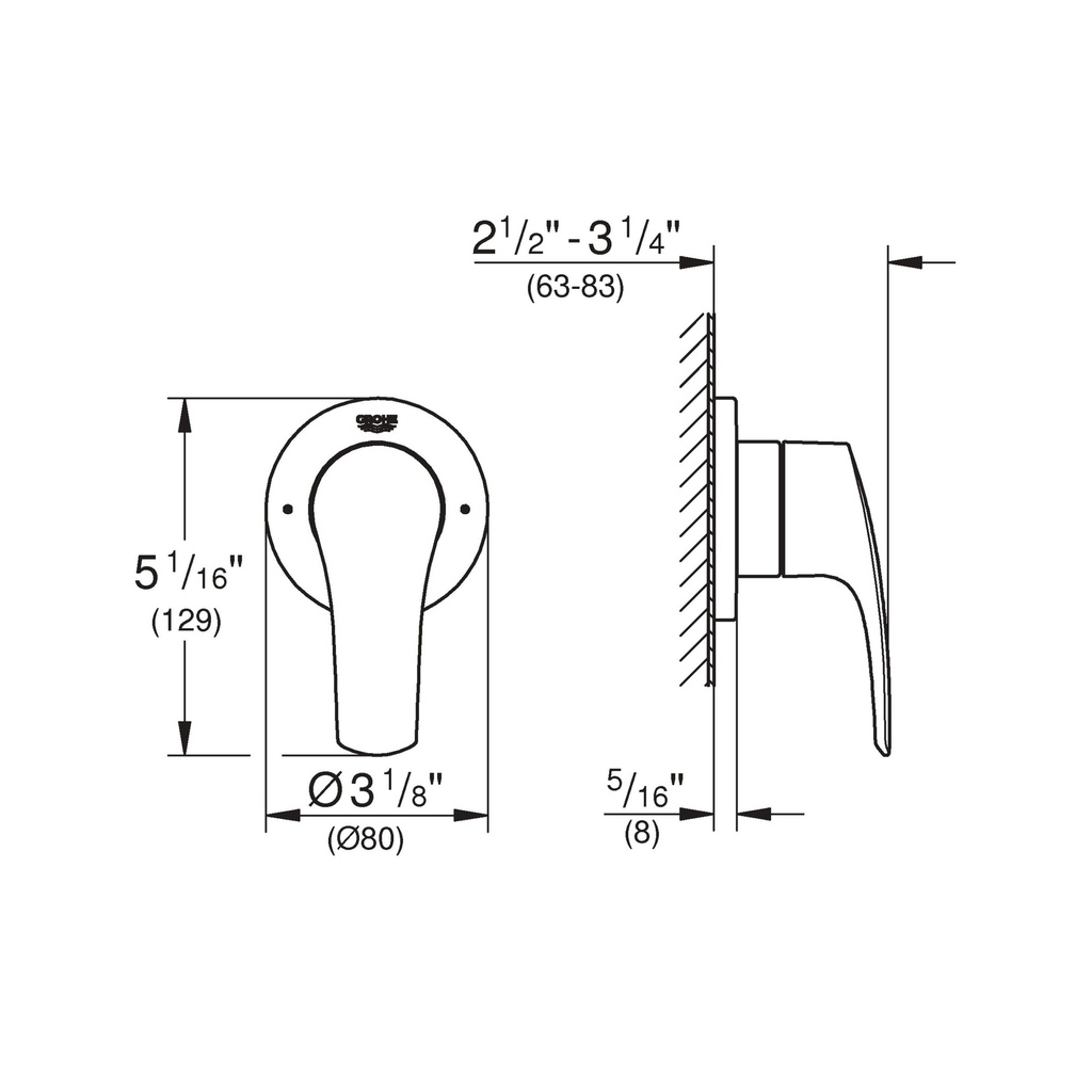 Grohe 19970003 Eurosmart 2-Way Diverter Us Grohe Chrome